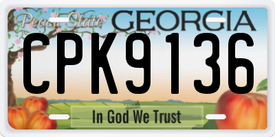 GA license plate CPK9136