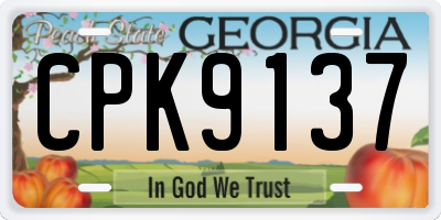 GA license plate CPK9137