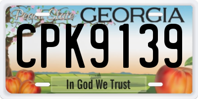 GA license plate CPK9139