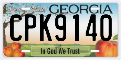 GA license plate CPK9140