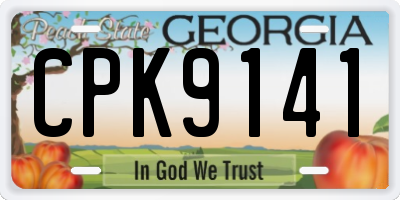 GA license plate CPK9141