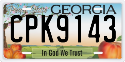 GA license plate CPK9143