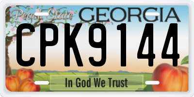 GA license plate CPK9144