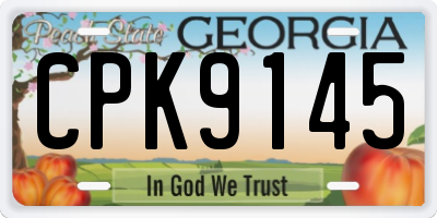 GA license plate CPK9145
