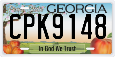GA license plate CPK9148