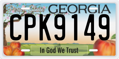 GA license plate CPK9149