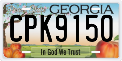 GA license plate CPK9150