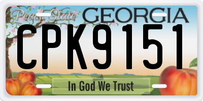 GA license plate CPK9151