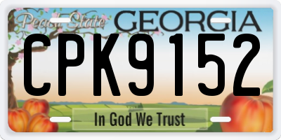 GA license plate CPK9152