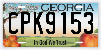 GA license plate CPK9153