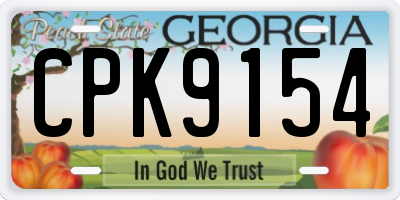 GA license plate CPK9154