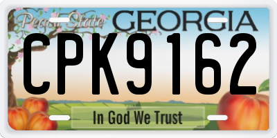 GA license plate CPK9162