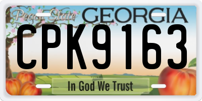 GA license plate CPK9163