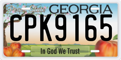 GA license plate CPK9165