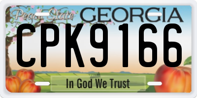 GA license plate CPK9166