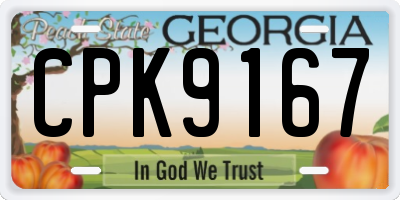 GA license plate CPK9167