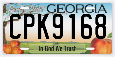 GA license plate CPK9168