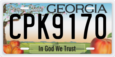 GA license plate CPK9170
