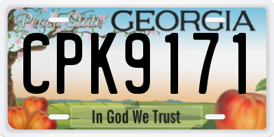 GA license plate CPK9171