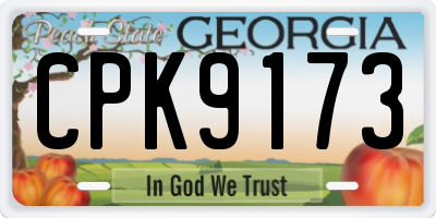GA license plate CPK9173