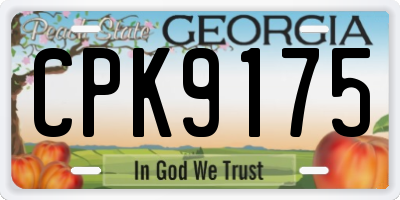 GA license plate CPK9175