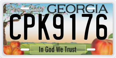 GA license plate CPK9176