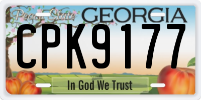 GA license plate CPK9177
