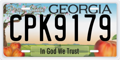 GA license plate CPK9179