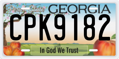 GA license plate CPK9182