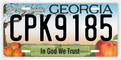 GA license plate CPK9185