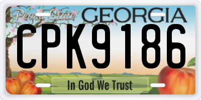 GA license plate CPK9186