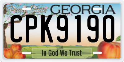 GA license plate CPK9190