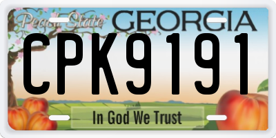 GA license plate CPK9191
