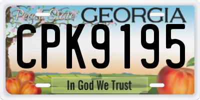 GA license plate CPK9195