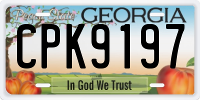 GA license plate CPK9197