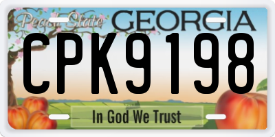 GA license plate CPK9198