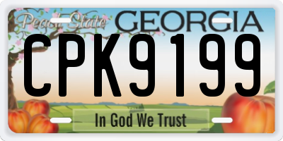 GA license plate CPK9199