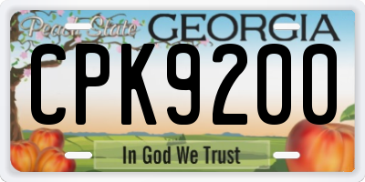 GA license plate CPK9200
