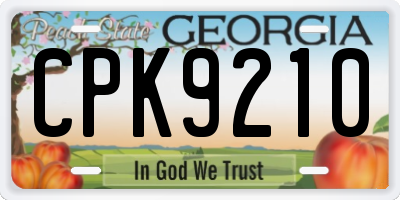 GA license plate CPK9210
