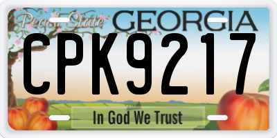 GA license plate CPK9217