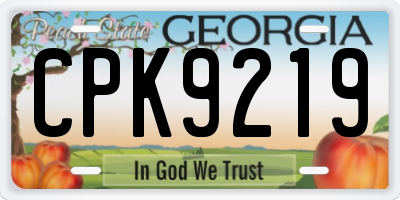 GA license plate CPK9219