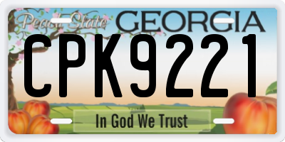 GA license plate CPK9221