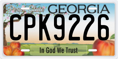 GA license plate CPK9226
