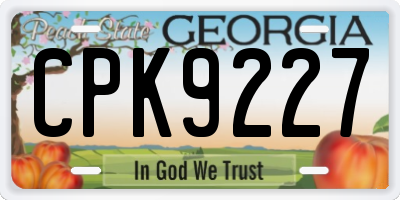 GA license plate CPK9227