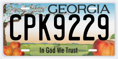 GA license plate CPK9229