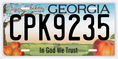 GA license plate CPK9235