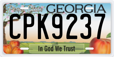 GA license plate CPK9237
