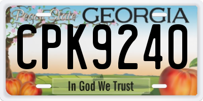GA license plate CPK9240
