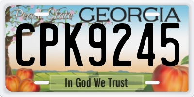 GA license plate CPK9245