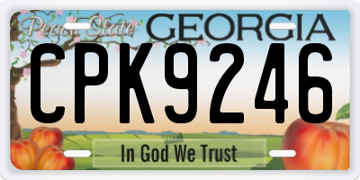 GA license plate CPK9246